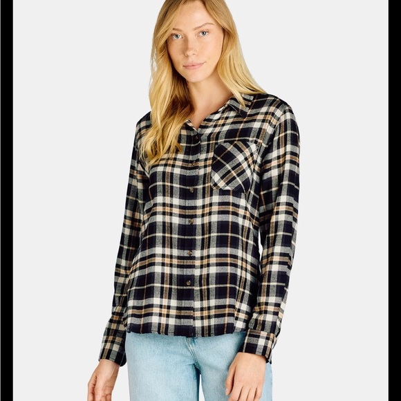 Time and Tru Flannel Shirt black and tan size XXL - Picture 1 of 3